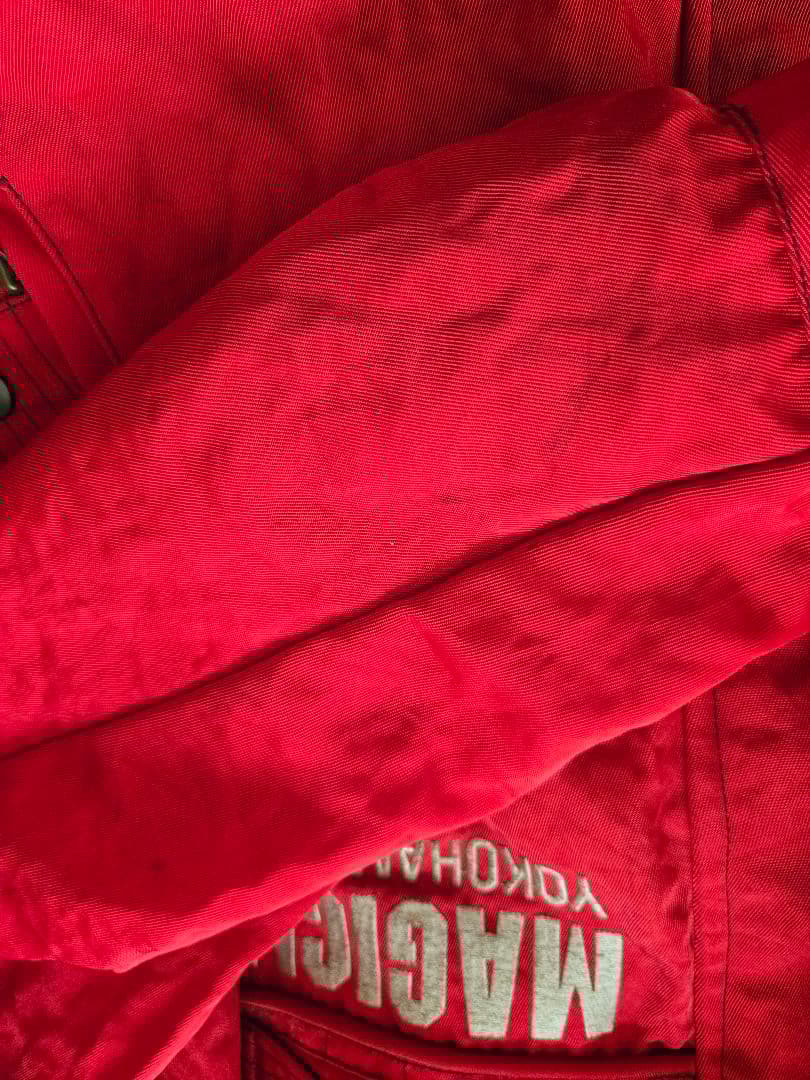 YELLOW CORN バイク用刺繍レッドジャケット