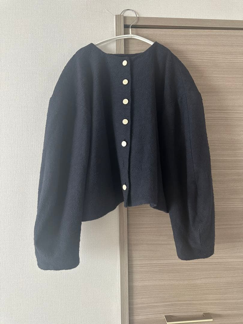 alors paris tweed jacket コンスタンス　ネイビー
