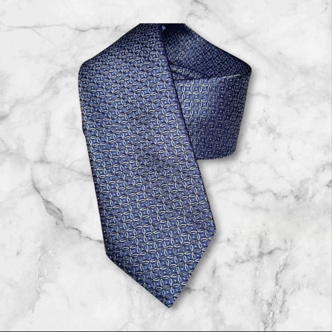高級ブリオーニネクタイ　ブルー系　　光沢　おしゃれ