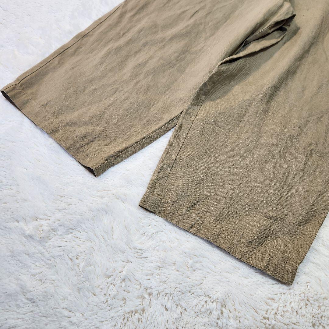 ◆23SS かぐれ リネンサロペットオーバーオール 後ろ紐 両サイドポケット