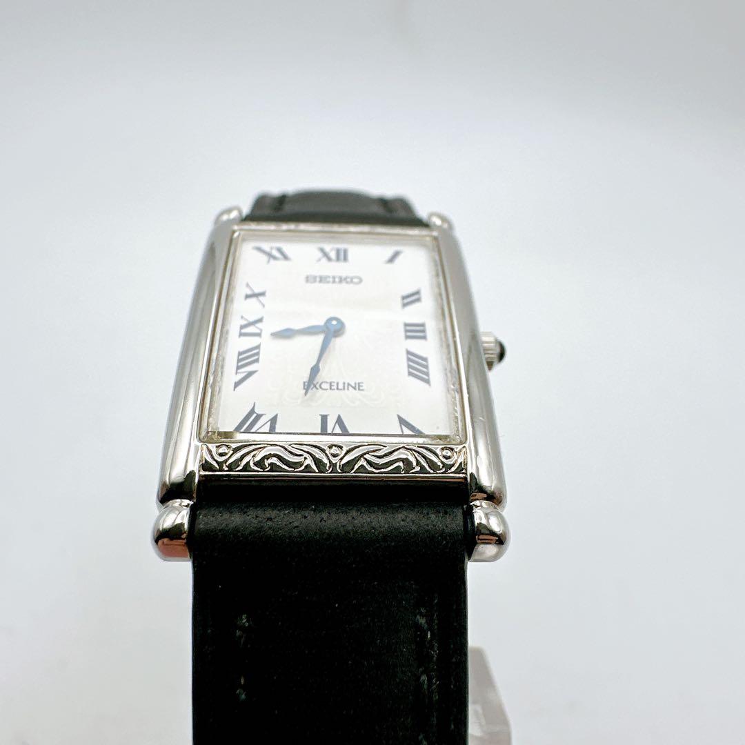 良品 稼動品 セイコー エクセリーヌ レディース腕時計 シルバー 白文字盤