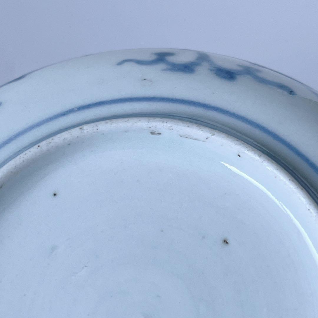 古伊万里　染付　逆蛸唐草　小皿　骨董