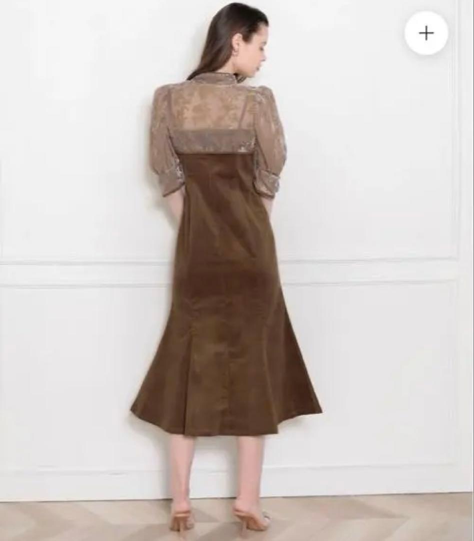 【LEJA】花柄ボレロ付きマーメイドワンピースドレス【パーティードレス】