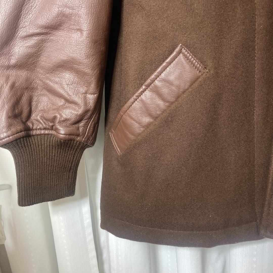 ▼HAI SPORTING GEAR スタジャン　90’ｓ　牛革　ブラウン