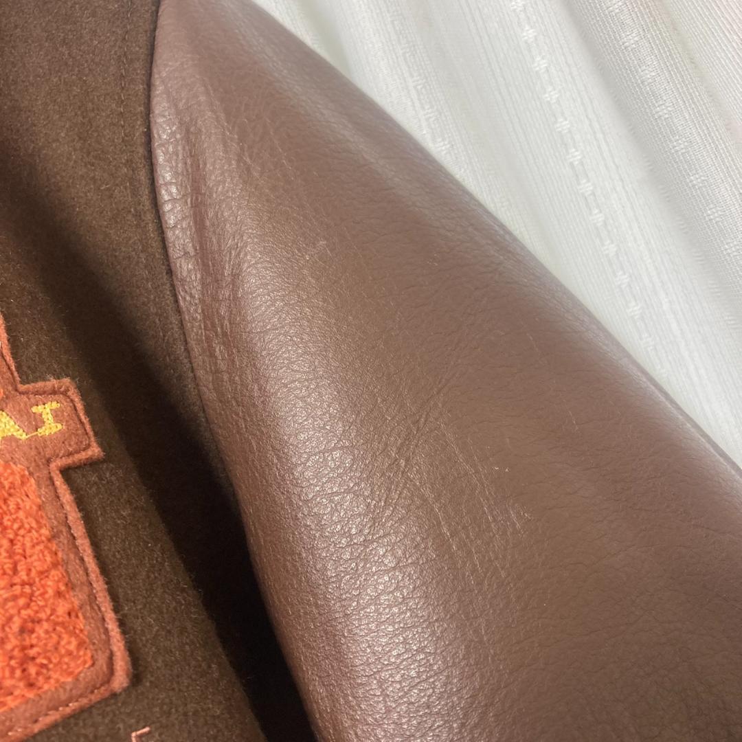 ▼HAI SPORTING GEAR スタジャン　90’ｓ　牛革　ブラウン