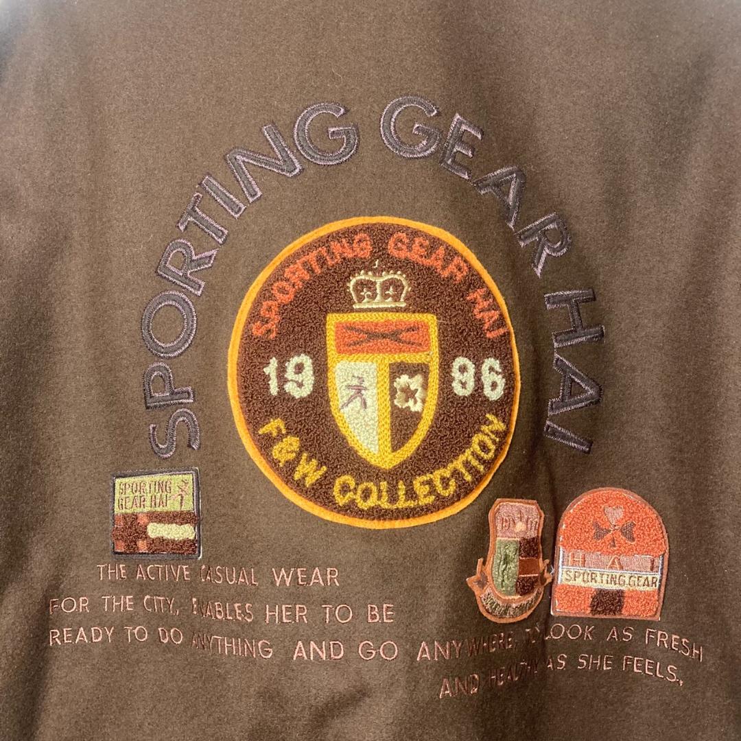 ▼HAI SPORTING GEAR スタジャン　90’ｓ　牛革　ブラウン