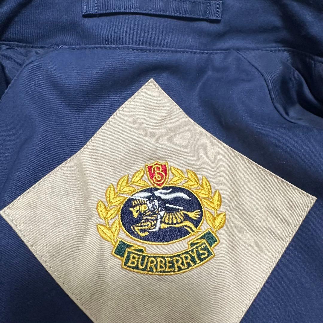 美品　Burberry ステンカラーコート　ビンテージ　ネイビー ノバチェック