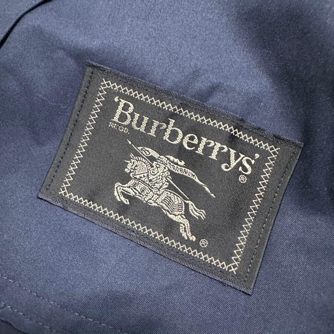 美品　Burberry ステンカラーコート　ビンテージ　ネイビー ノバチェック