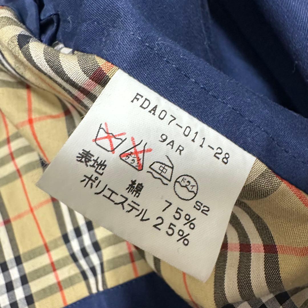 美品　Burberry ステンカラーコート　ビンテージ　ネイビー ノバチェック