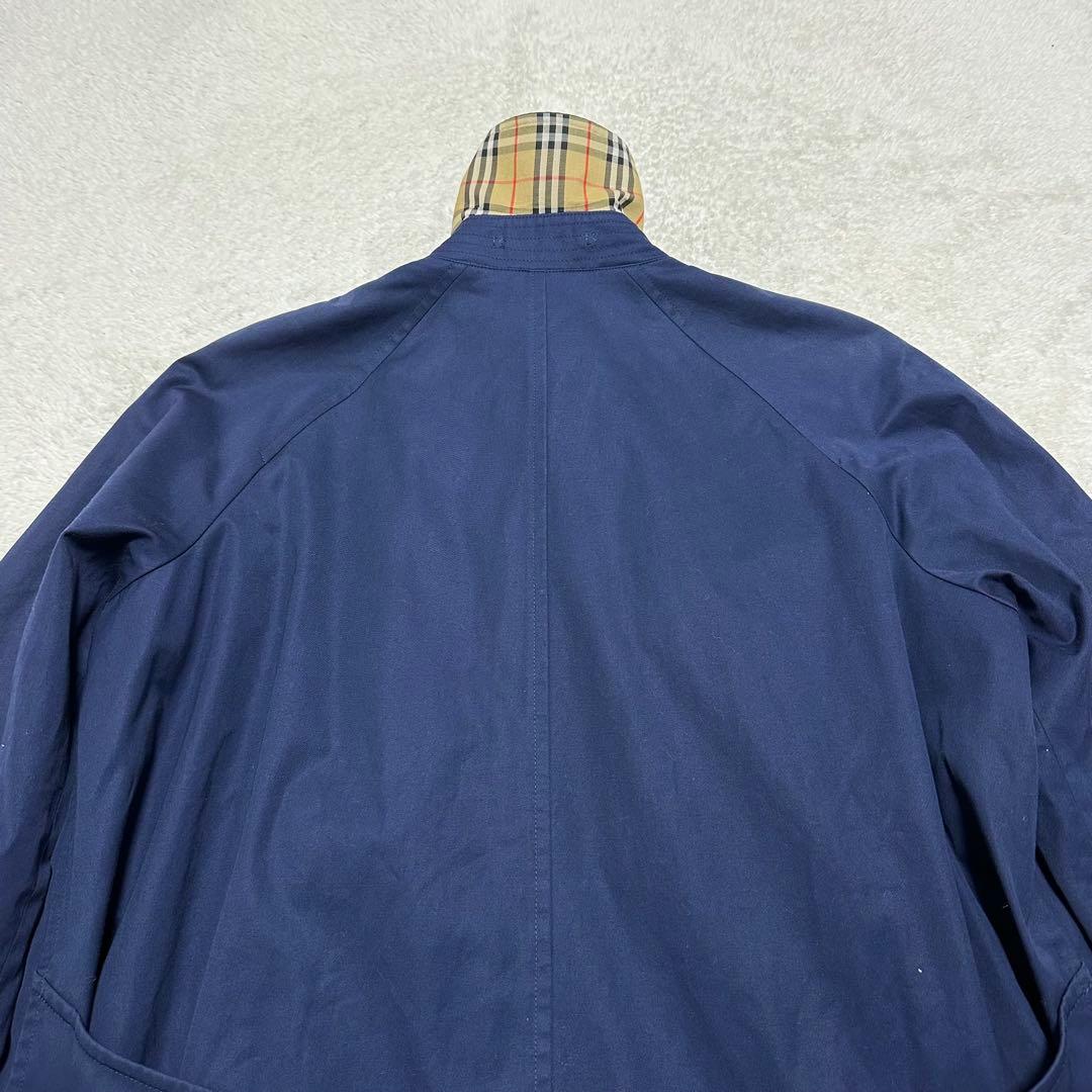 美品　Burberry ステンカラーコート　ビンテージ　ネイビー ノバチェック