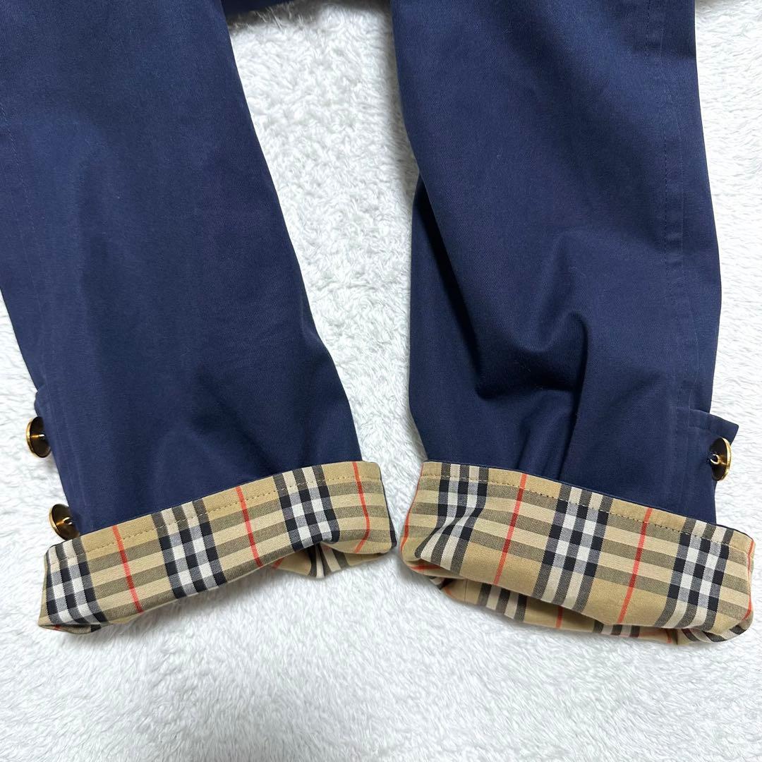 美品　Burberry ステンカラーコート　ビンテージ　ネイビー ノバチェック