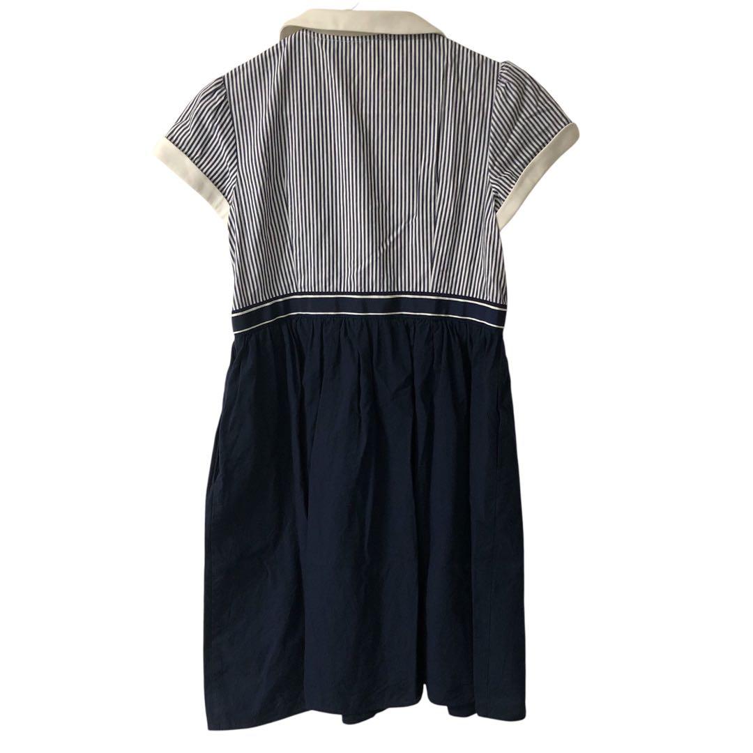 【美品】KUMIKYOKU 組曲 切り替えワンピース 半袖 160㎝ ネイビー