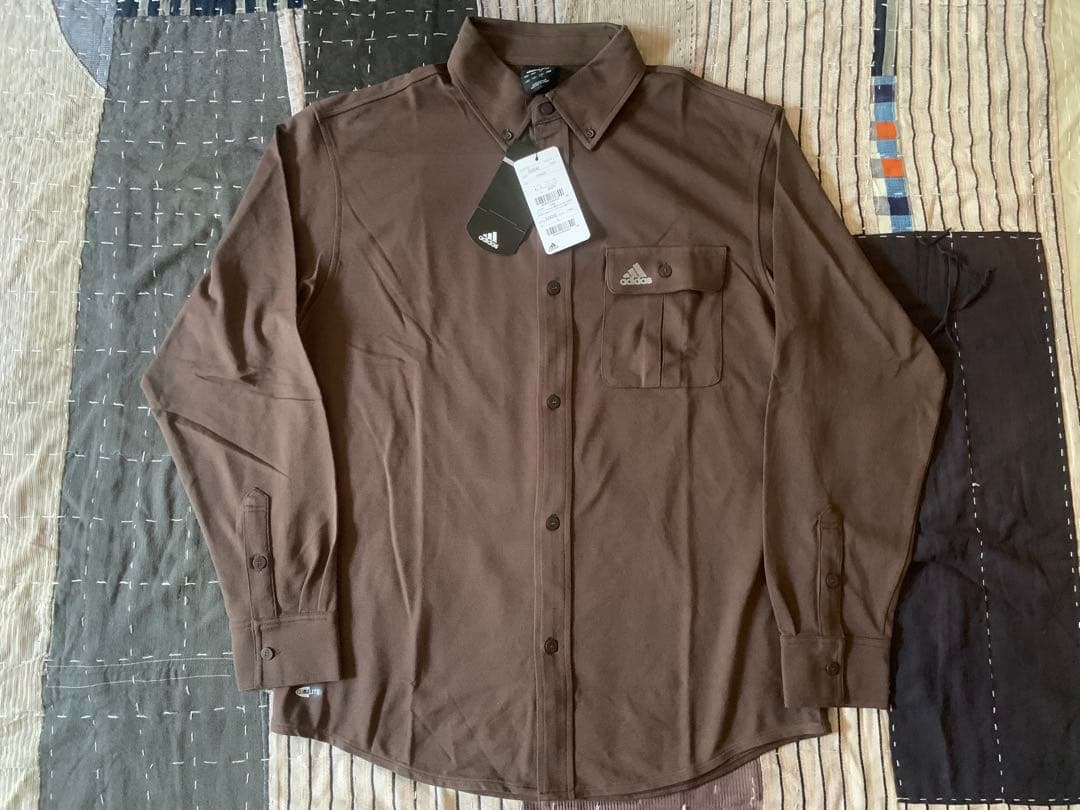 未使用 00s adidas vtg ボタンダウン シャツ CLIMALITE