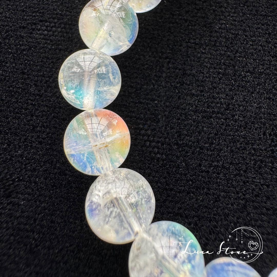 【極上マダガスカル産 レインボームーンストーン】優しい輝き 天然石 ブレスレット