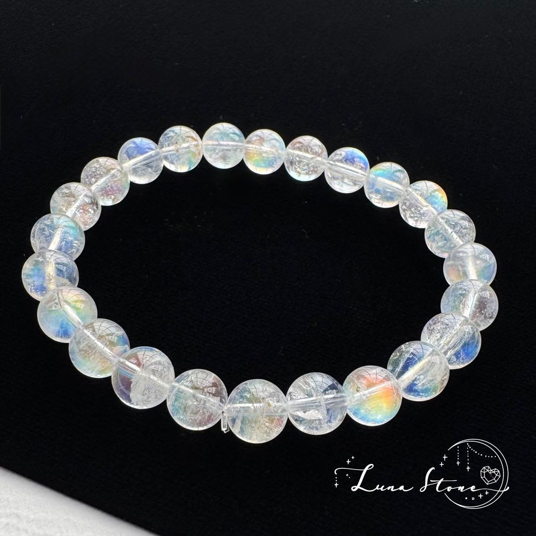 【極上マダガスカル産 レインボームーンストーン】優しい輝き 天然石 ブレスレット