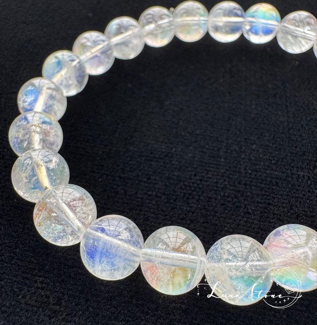【極上マダガスカル産 レインボームーンストーン】優しい輝き 天然石 ブレスレット