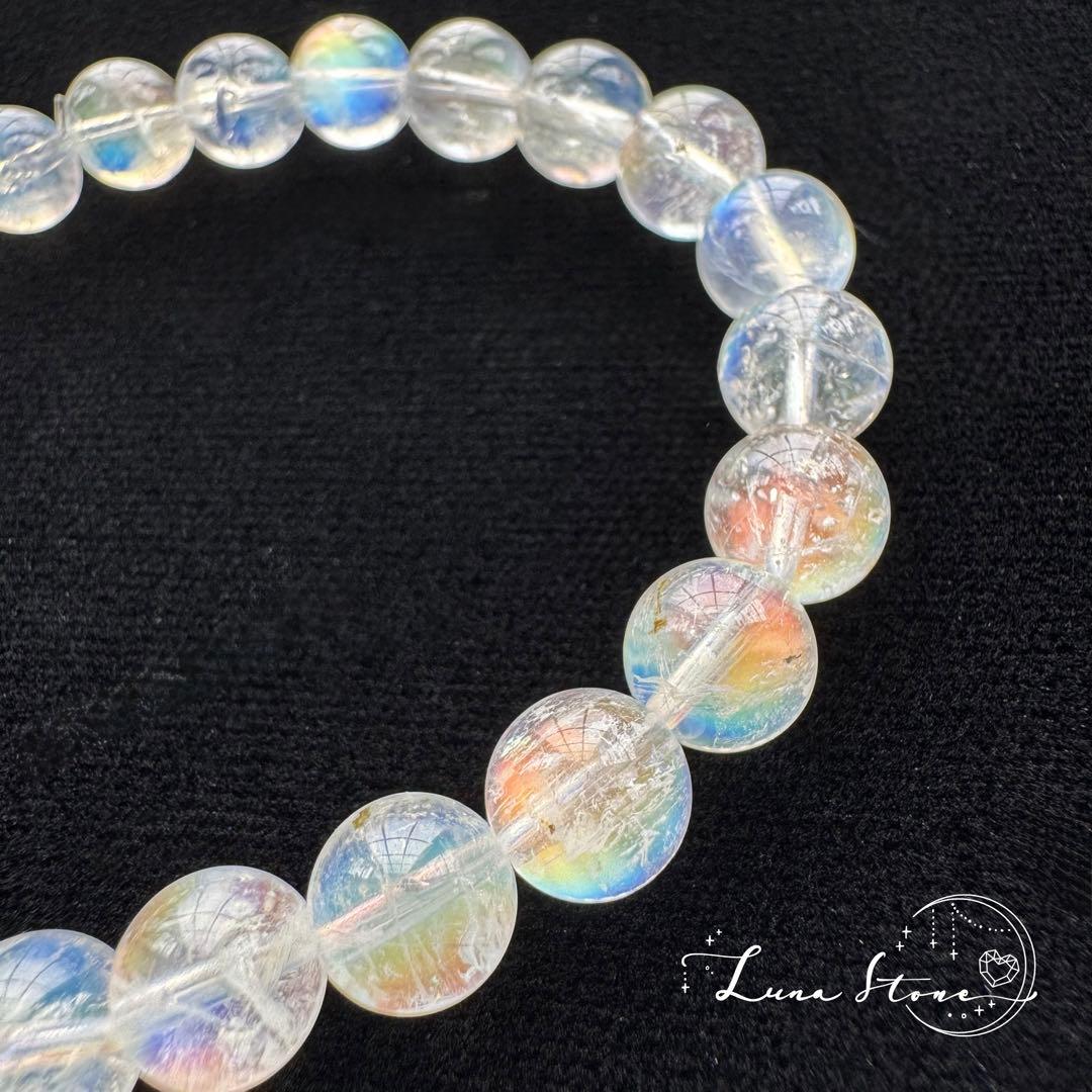 【極上マダガスカル産 レインボームーンストーン】優しい輝き 天然石 ブレスレット