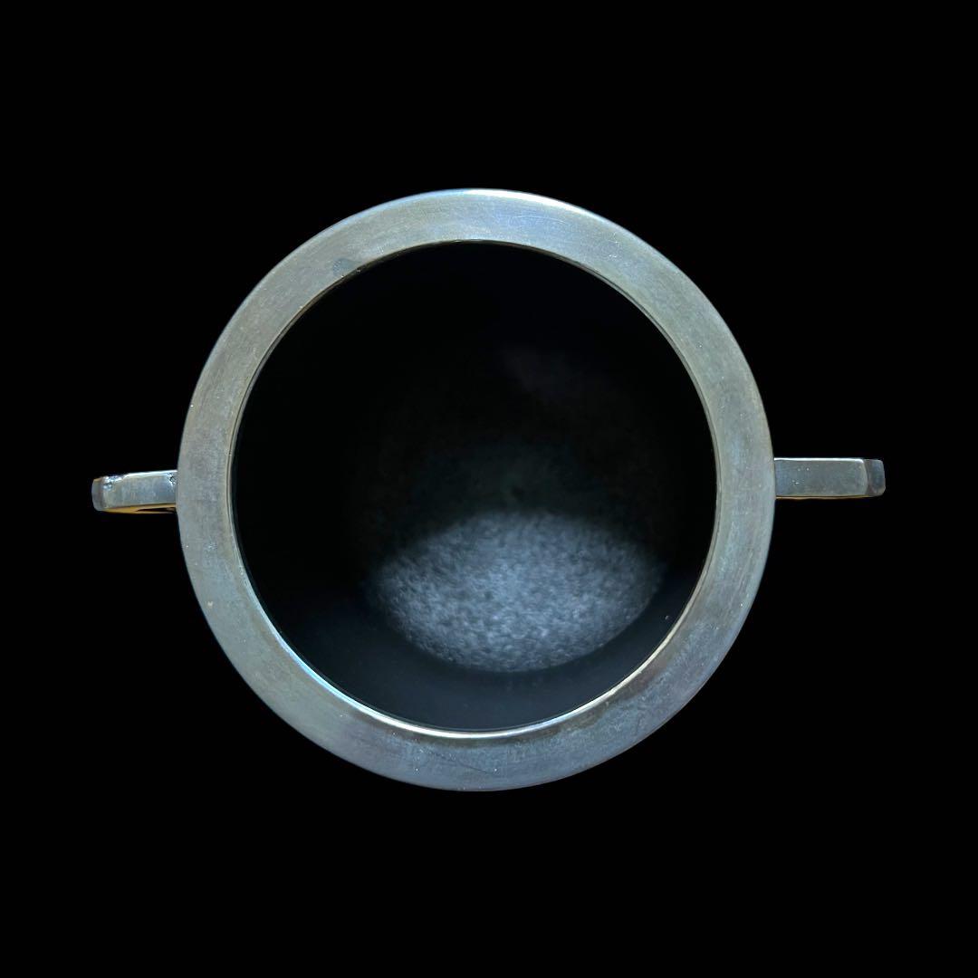 《希少未使用》高岡銅器 能作 吉秀作 銅製 獅子摘龍鳳凰図金銀象嵌三つ足香炉 鸛