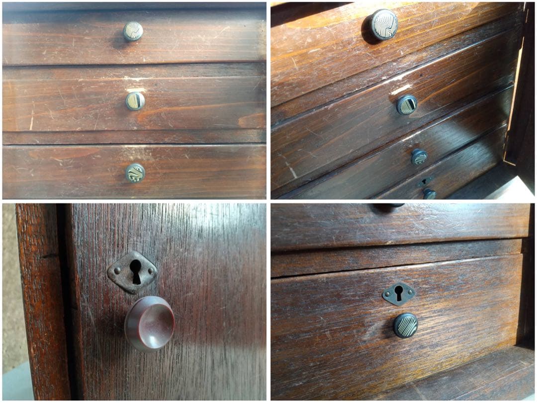 【O-1258】木棚 小物入れ 引き出し 昭和レトロ アンティーク