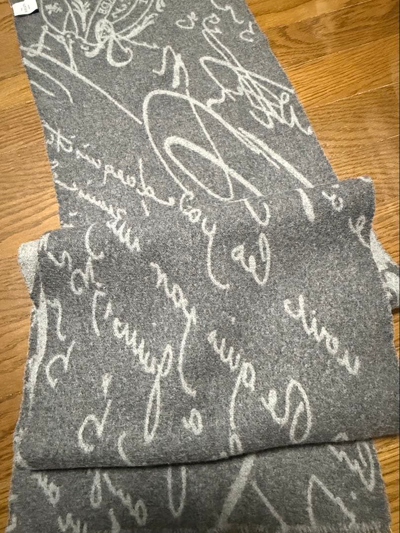 ベルルッティ Berluti マフラー スカーフ カリグラフィ クリス グレー