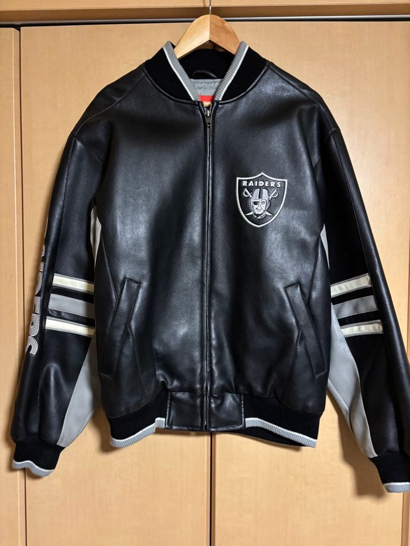 RAIDERS レザー スタジャン ブラック