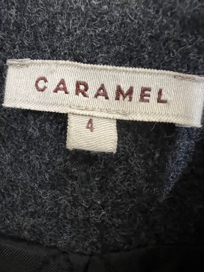 コート caramel BEAR COAT, CHARCOAL MELTON