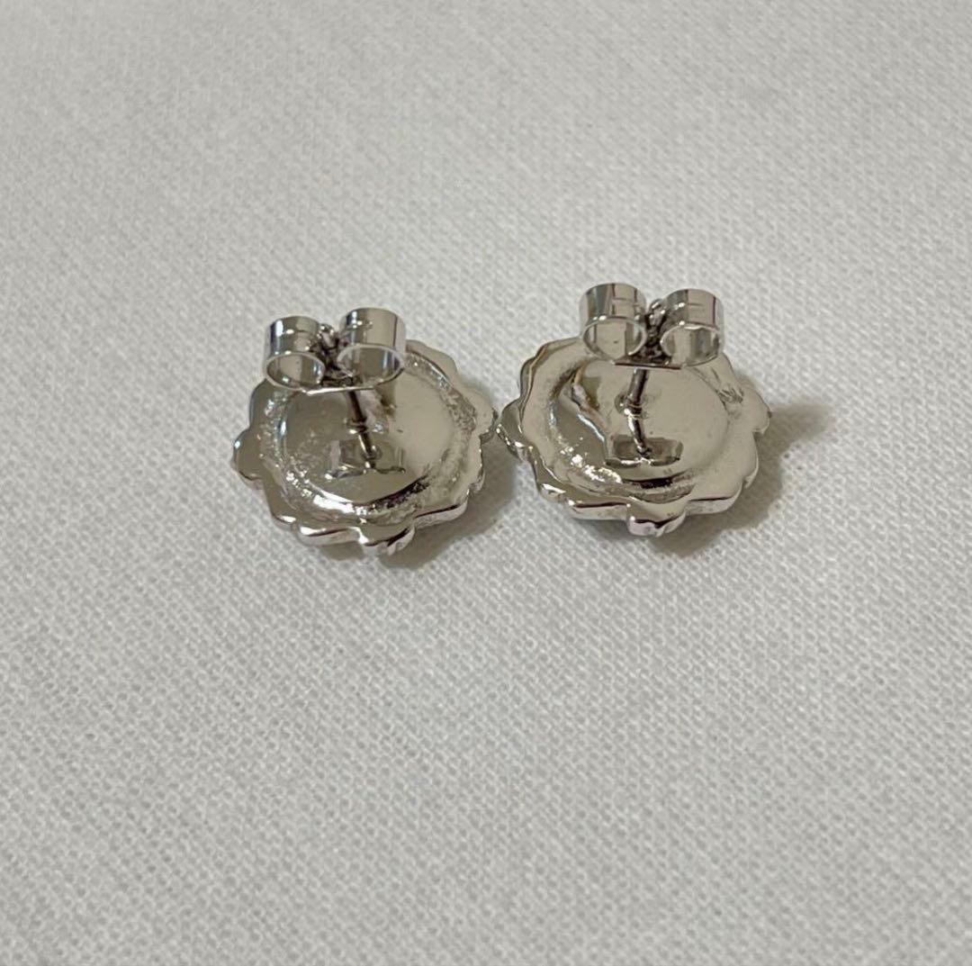  ジャスパー　ビンテージピアス　シルバー　フラワー