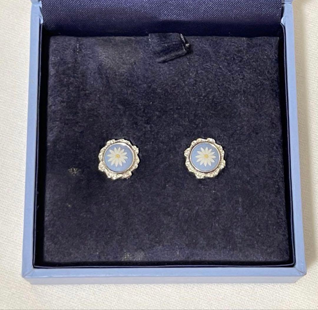  ジャスパー　ビンテージピアス　シルバー　フラワー