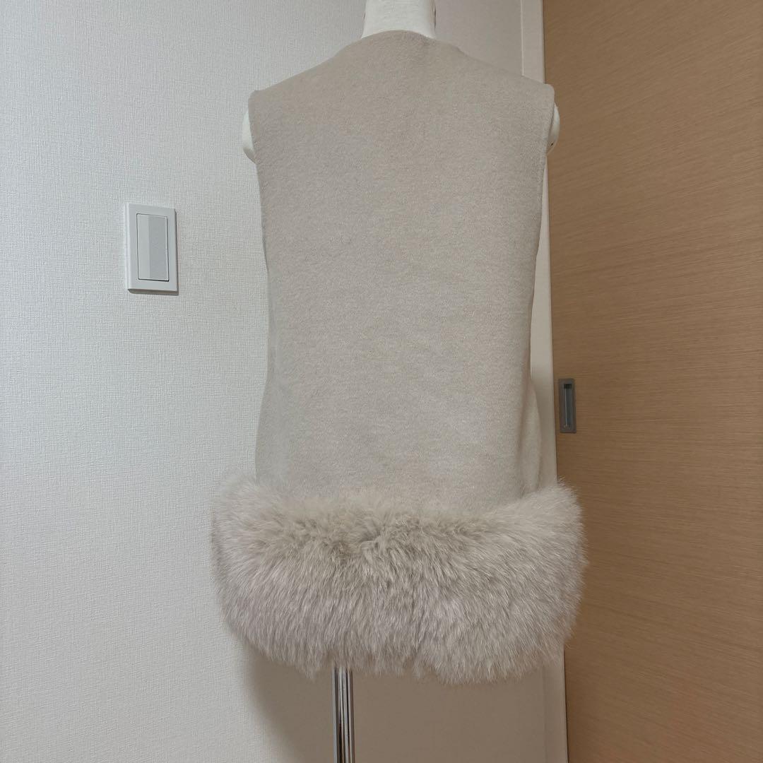 U-BIG 石井毛皮　ダブルフェイスフォックスファージレ　ベージュ　サイズS