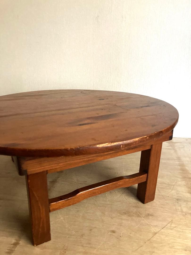 【送料込】ヴィンテージのちゃぶ台　円卓　天板直径68cm