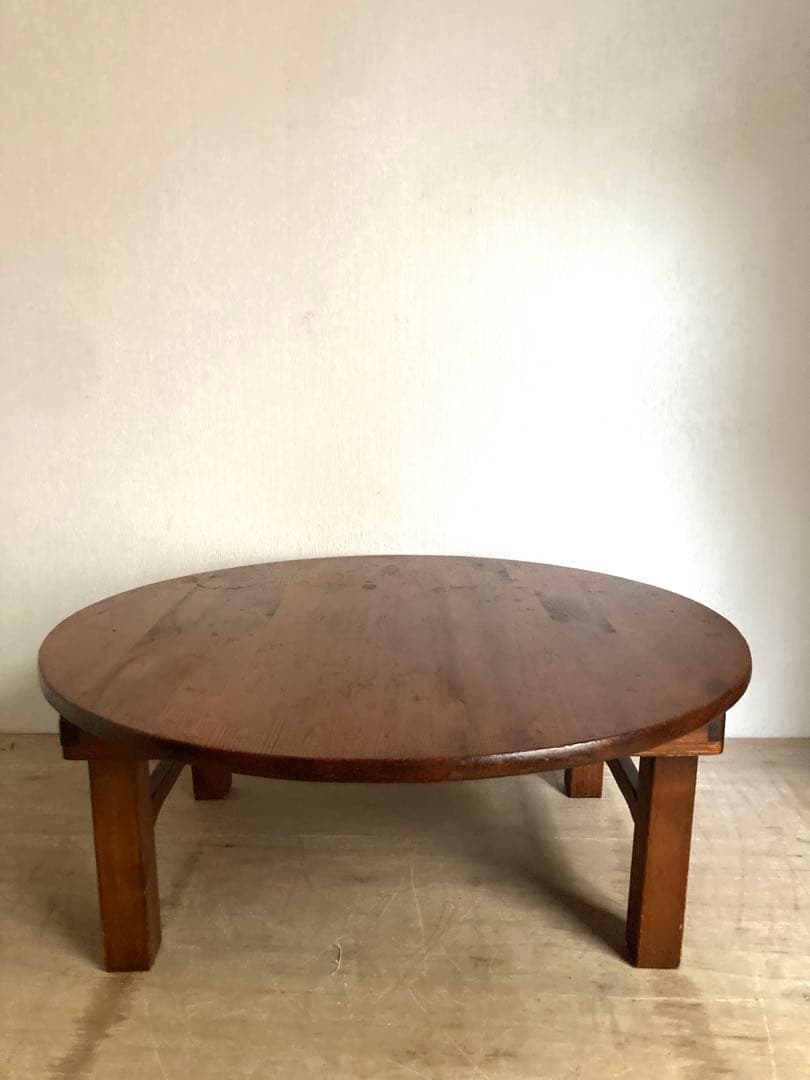 【送料込】ヴィンテージのちゃぶ台　円卓　天板直径68cm