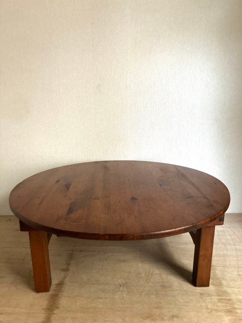 【送料込】ヴィンテージのちゃぶ台　円卓　天板直径68cm