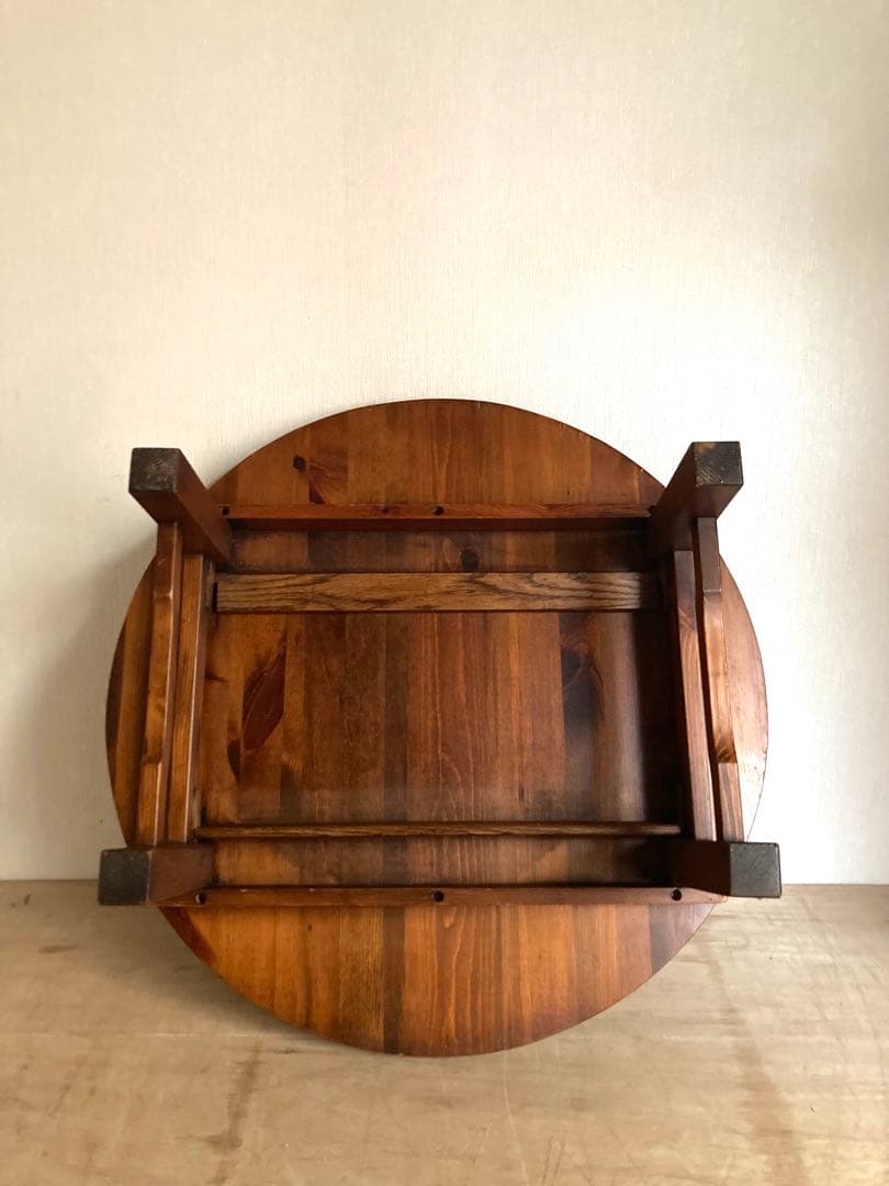 【送料込】ヴィンテージのちゃぶ台　円卓　天板直径68cm
