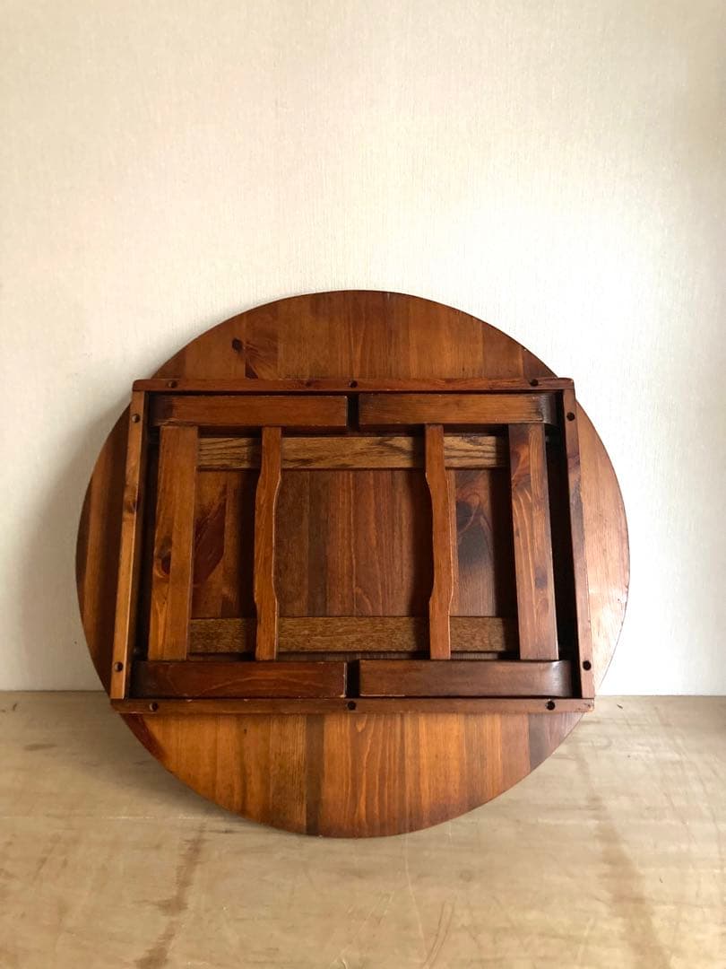 【送料込】ヴィンテージのちゃぶ台　円卓　天板直径68cm