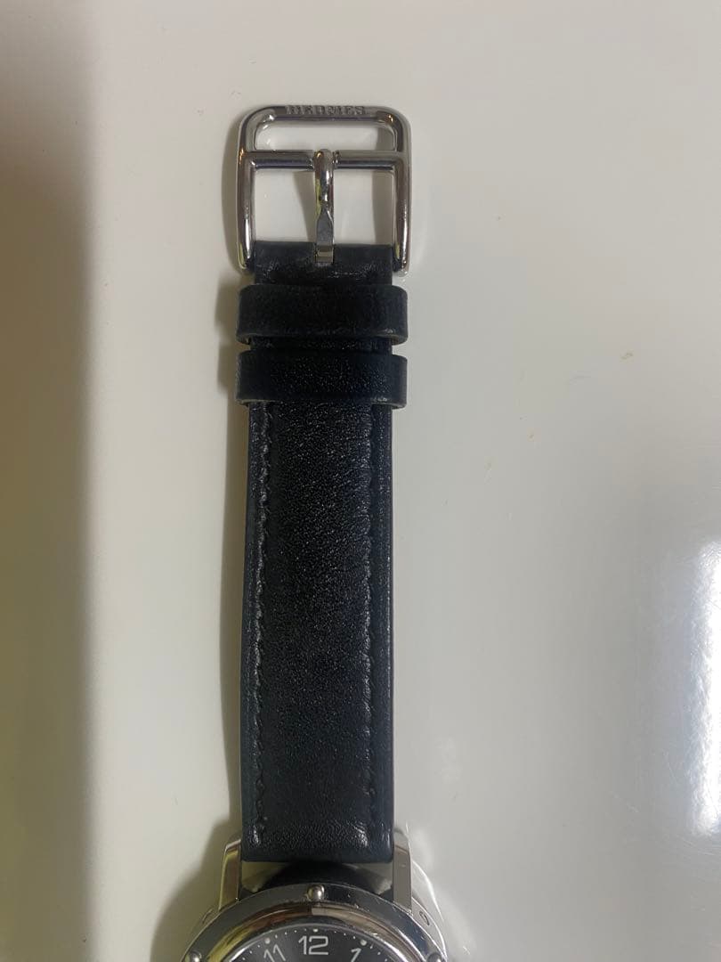 HERMES クリッパー　ブラックレザーバンド