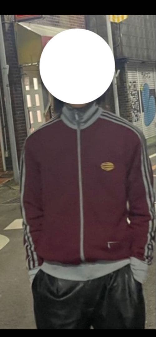 adidas バーガンディ ジッパージャージ Lサイズ