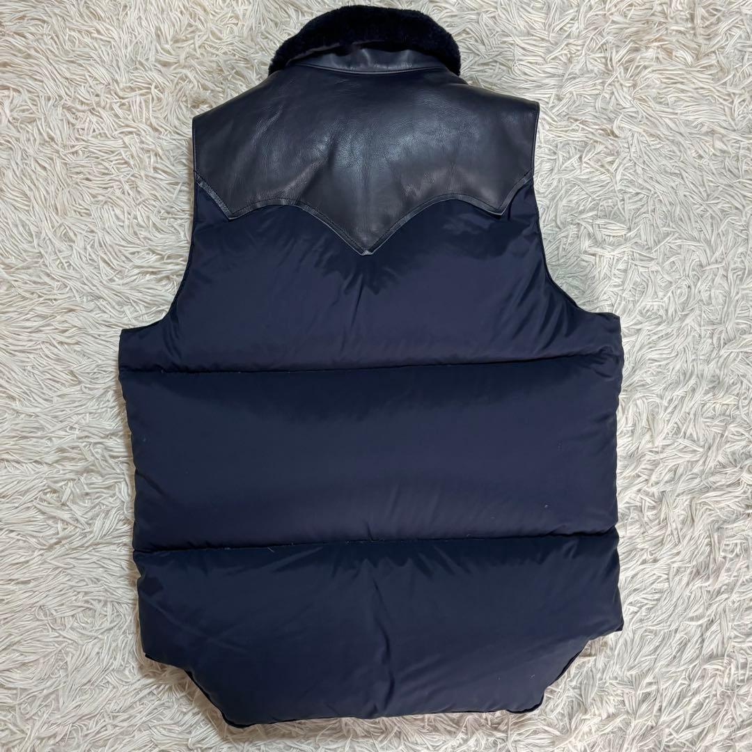 美品 ロッキーマウンテン ユナイテッドアローズ別注 レザーヨーク ダウンベスト