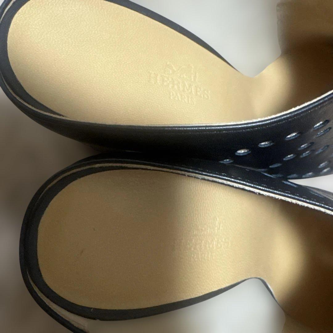 エルメス黒ミュール