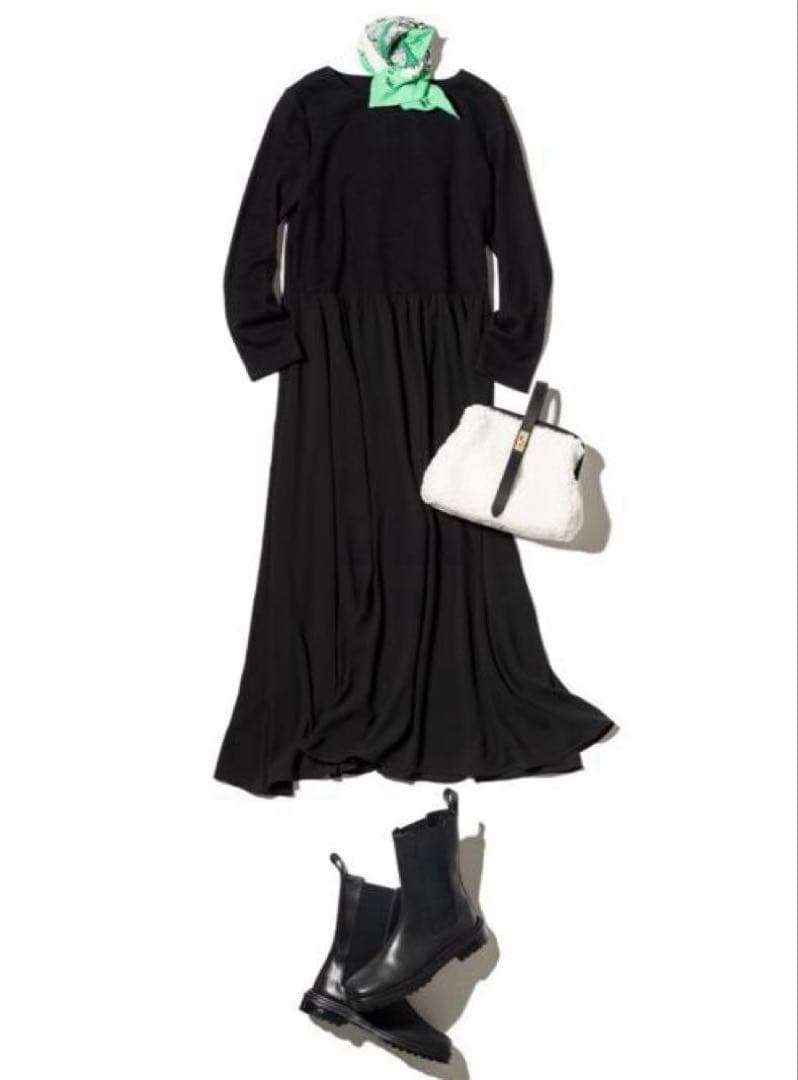 美品✨20AW セオリー ドッキングフレアドレスワンピース seol 長袖 38