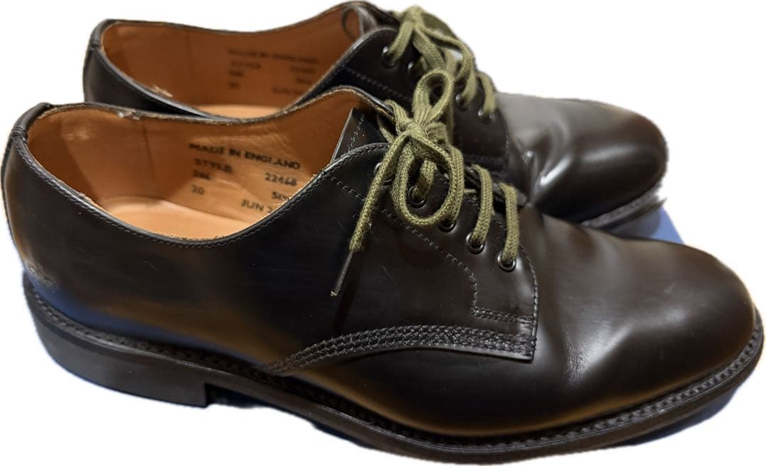 か*つ様 SANDERS サンダース ミリタリープレーントウオフィサーシューズ