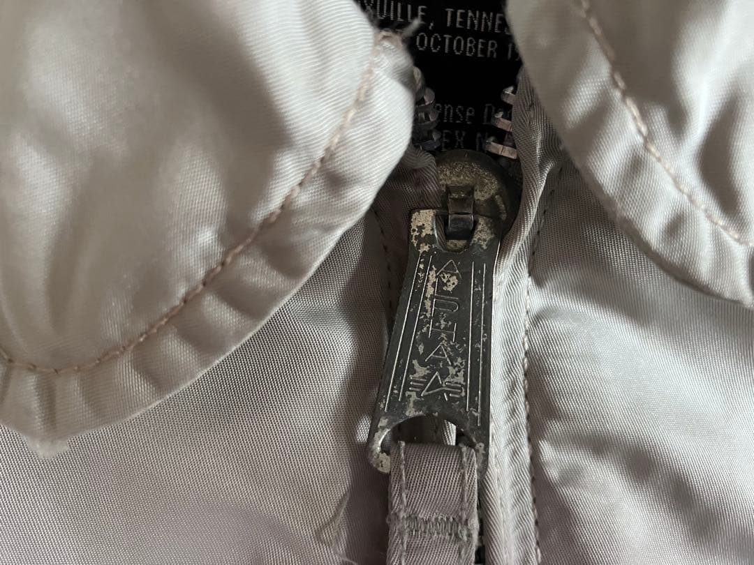 ALPHA cwu-45p ミリタリー フライトジャケット シルバーグレー系 L