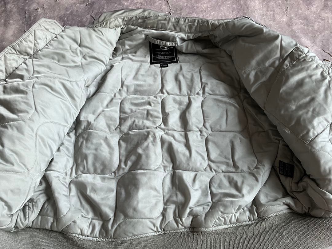 ALPHA cwu-45p ミリタリー フライトジャケット シルバーグレー系 L