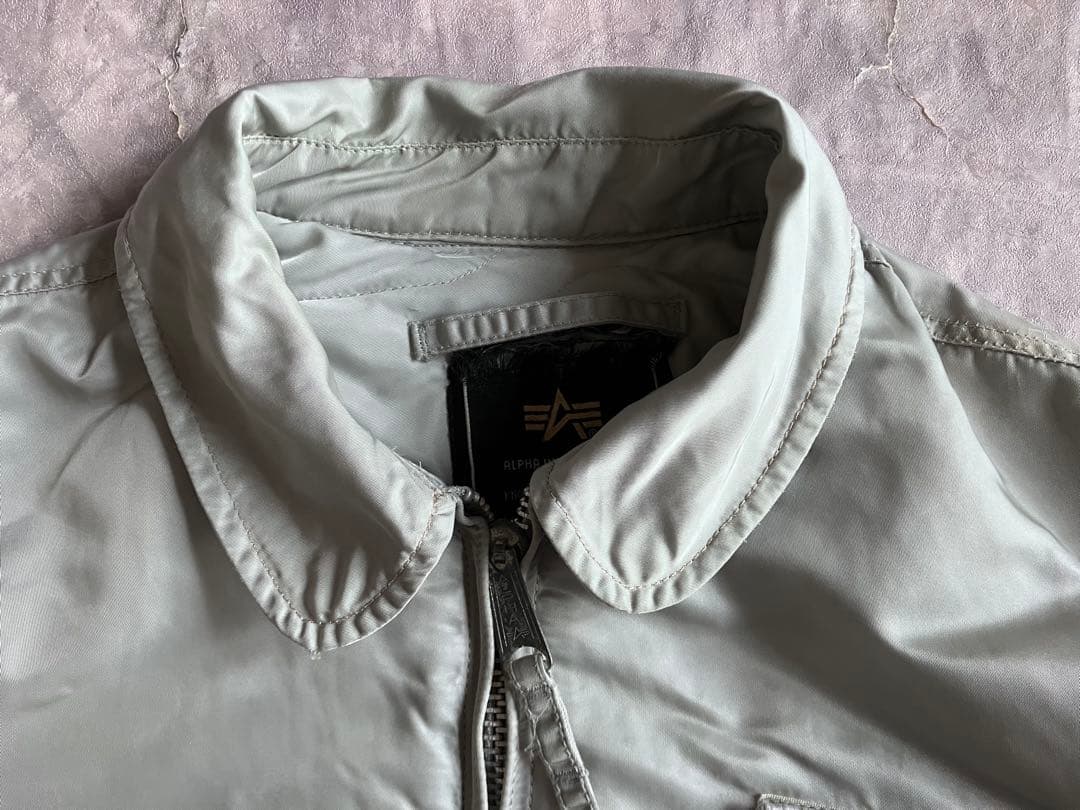 ALPHA cwu-45p ミリタリー フライトジャケット シルバーグレー系 L