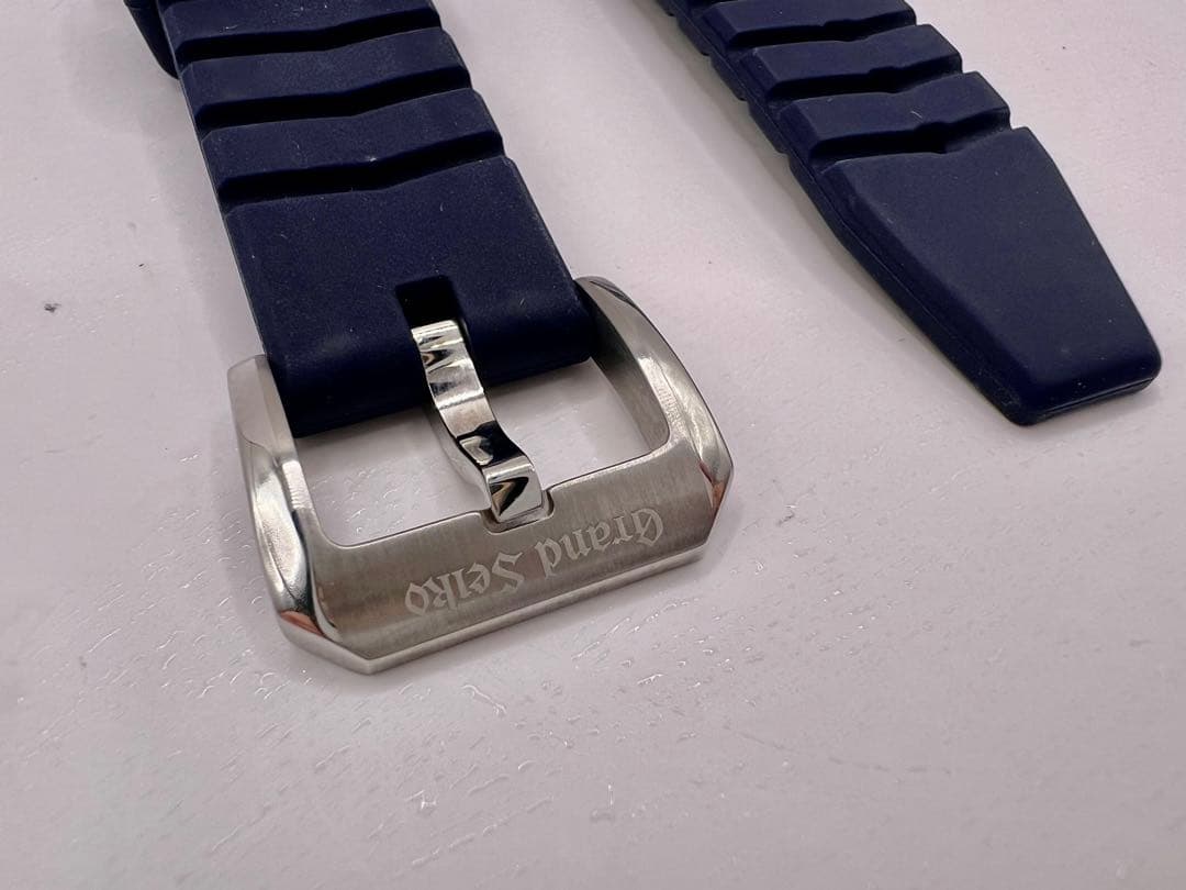 ☆美品☆　グランドセイコー 純正 交換用 ラバーベルト 21mm　ネイビー