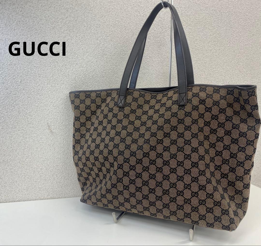 GUCCI グッチ キャンバス トートバッグ ブラウン