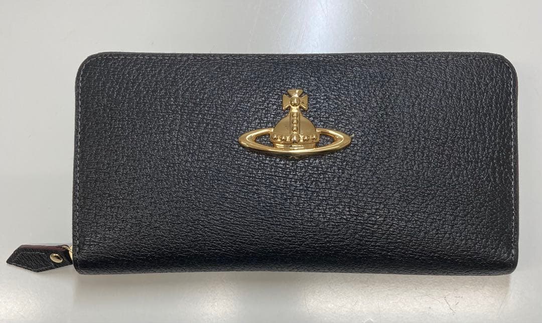 【Vivienne Westwood】長財布ブラック ラウンドジップビッグオーブ