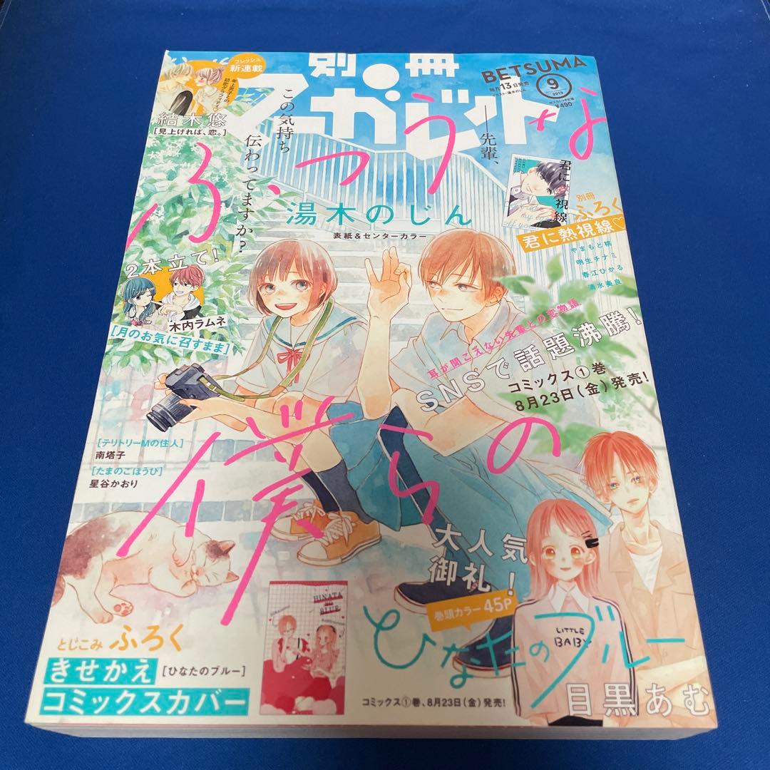別冊マーガレット2019年9月号 ひなたのブルーきせかえコミックスカバー付き