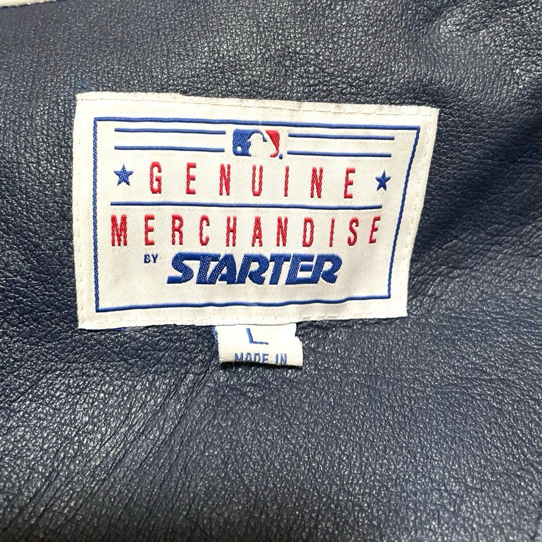 【希少】ヤンキース　レザー 刺繍ロゴスタジャン ネイビー/グレー　STARTER