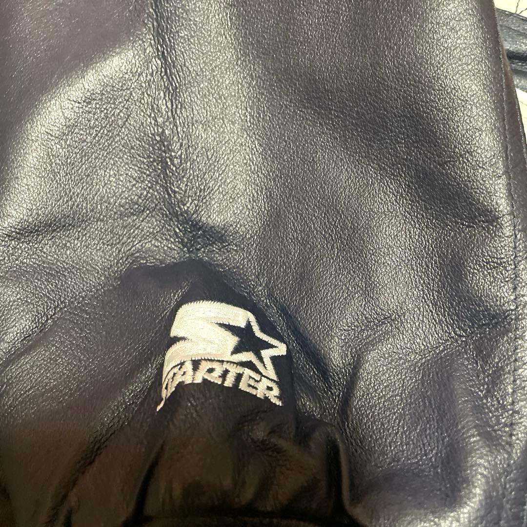 【希少】ヤンキース　レザー 刺繍ロゴスタジャン ネイビー/グレー　STARTER