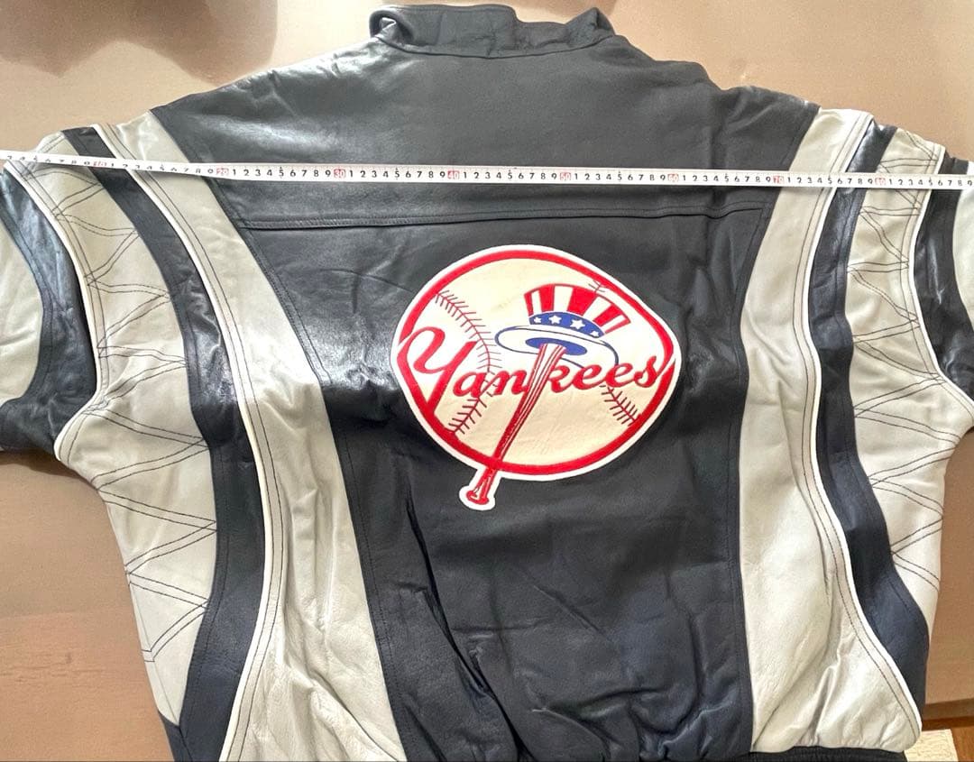 【希少】ヤンキース　レザー 刺繍ロゴスタジャン ネイビー/グレー　STARTER